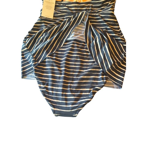 NWT Garnet Hill Womens Size 12 Blue & White Striped Swim Dress Modest Beach - Picture 7 of 7